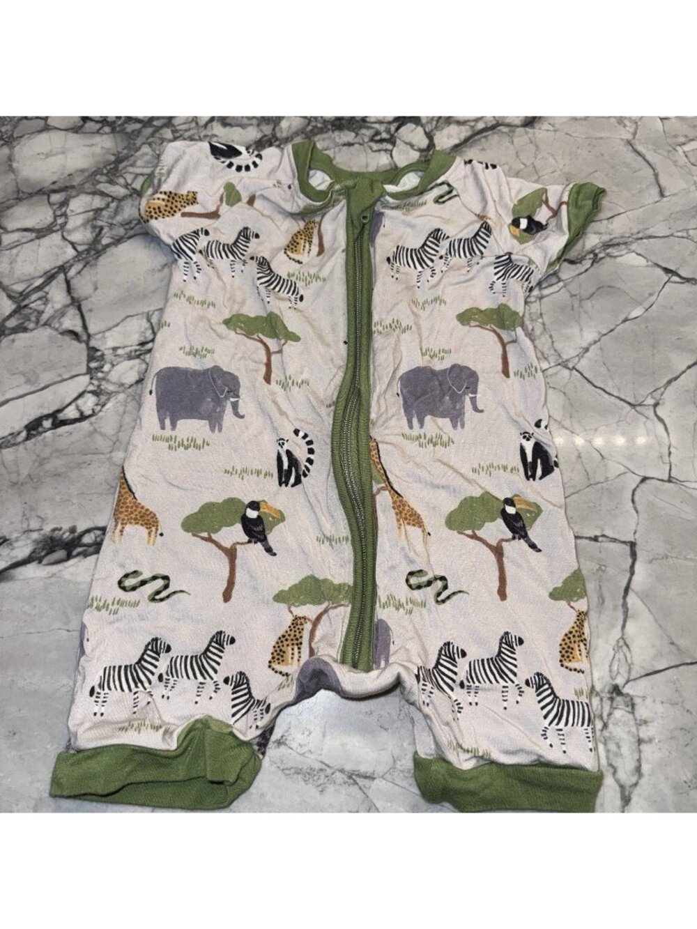 Little Sleepies 3-6 Months Safari Friends bamboo shorty